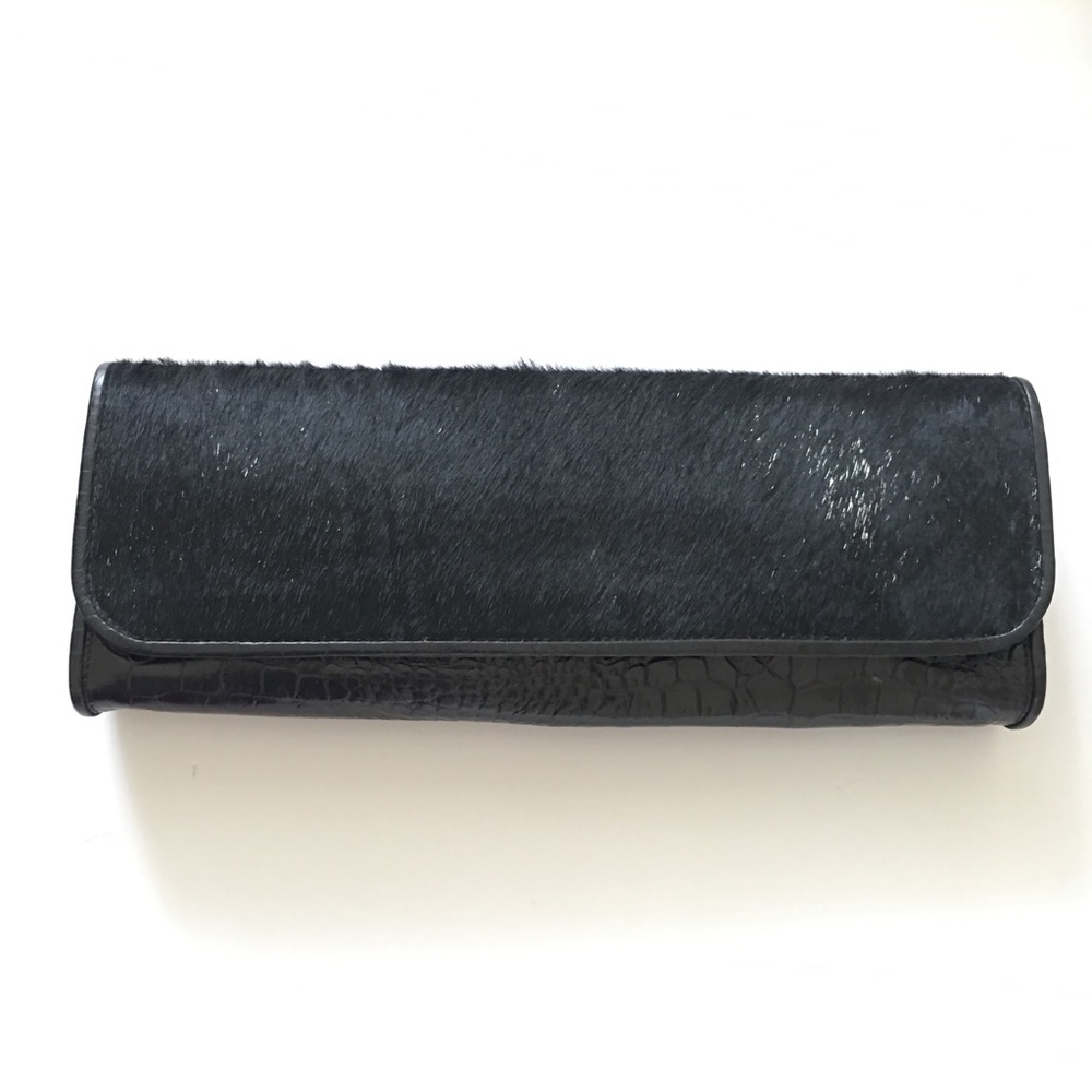 Maurizio Taitui Black Leather Clutch